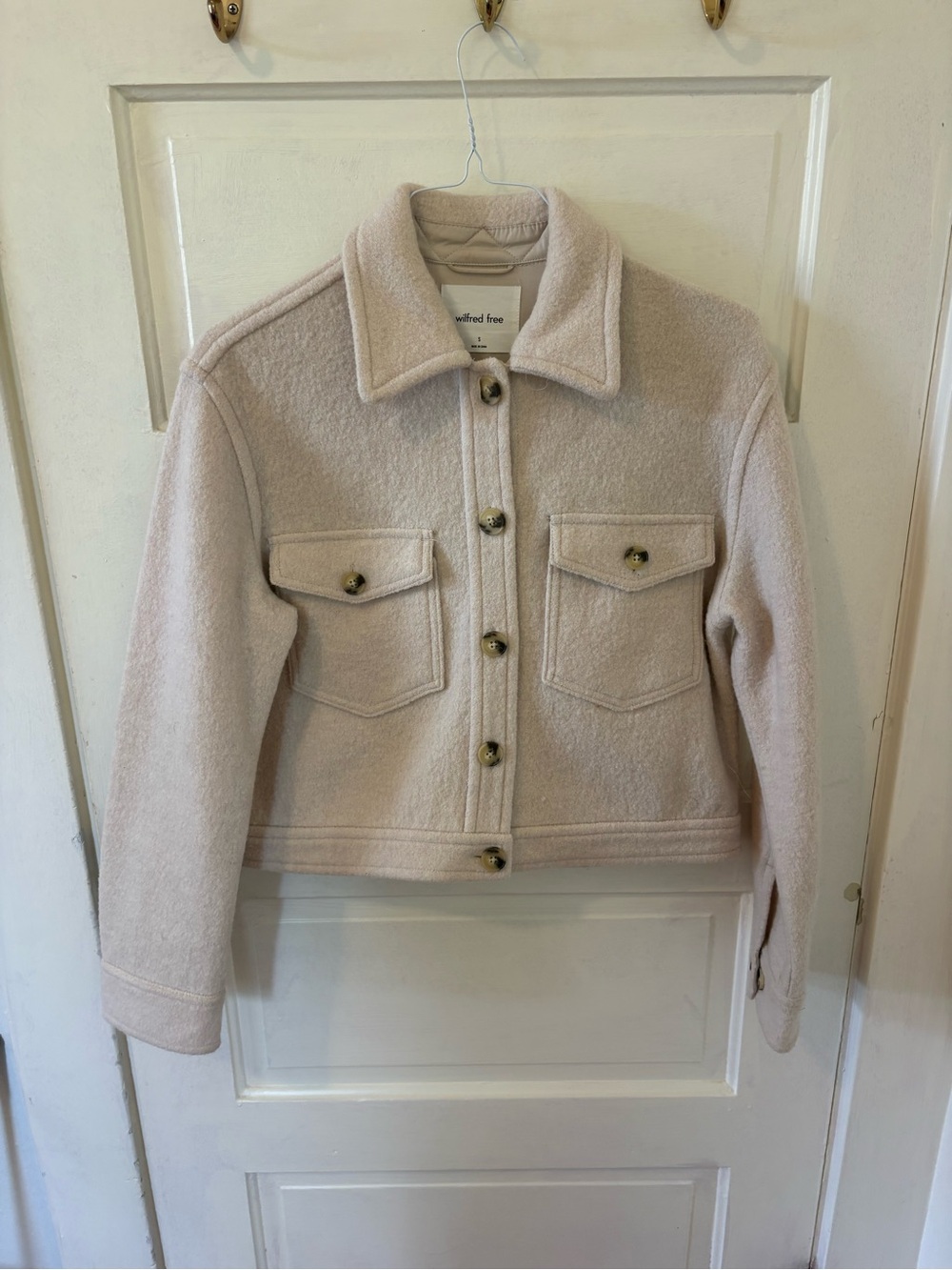 Wilfred Cream Teddy Jacket with Button Front